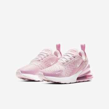 Nike Air Max 270 - Nagyobb Gyerek Air Max Trainers - Rózsaszín/Rózsaszín/Fehér